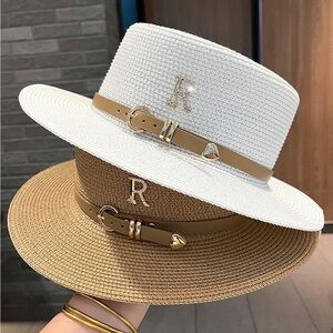 Boho Straw panama hat lightweight white